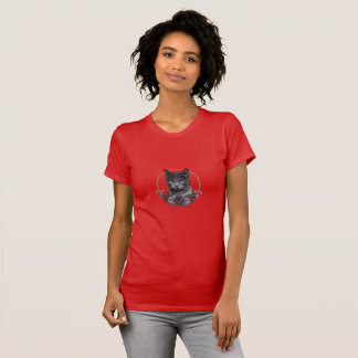 T-shirt rouge en toile Bella pour femmes