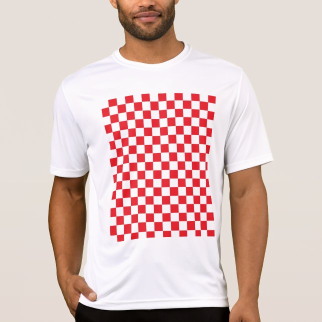 T-shirt Rouge et blanc Checkered (Devant)