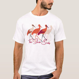 T-shirt Rouge et blanc Les cigognes II