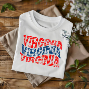 T-shirt rouge et bleu de Virginie patriotique