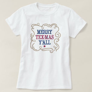 T-shirt Rouge et bleu Merry Tex-Mas Y'all