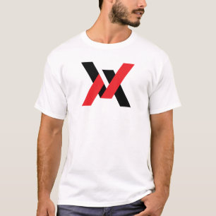 T-shirt Rouge et Noir Classique Minimal Lettre VA