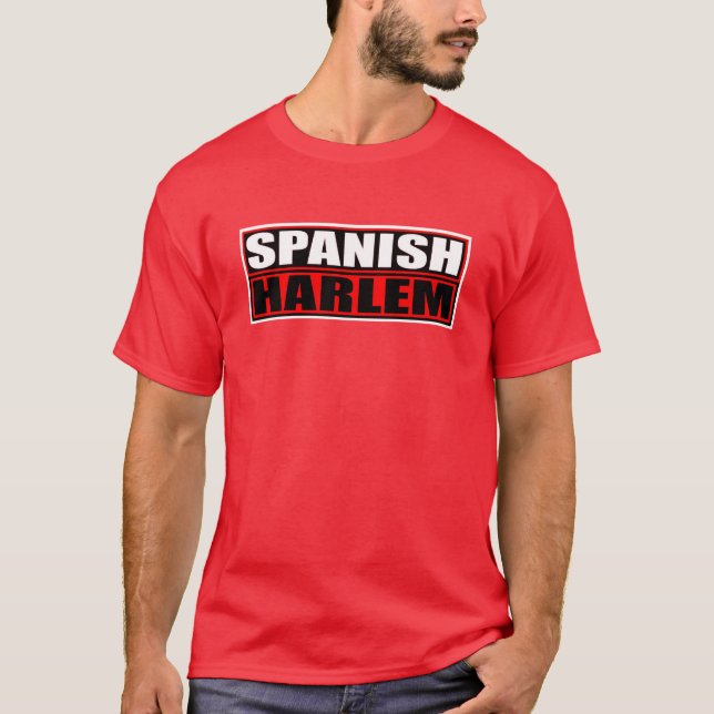 T-SHIRT ROUGE ET NOIR "DE HARLEM D'ESPAGNOL" (Devant)