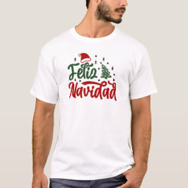 T-shirt Rouge et vert Feliz Navidad