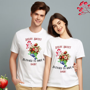 T-shirt Rouge fraise Bleu Berry Baby shower doux Parent
