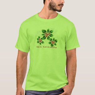 T-shirt Rouge hawaïen de Noël de Mele Kalikimaka de houx