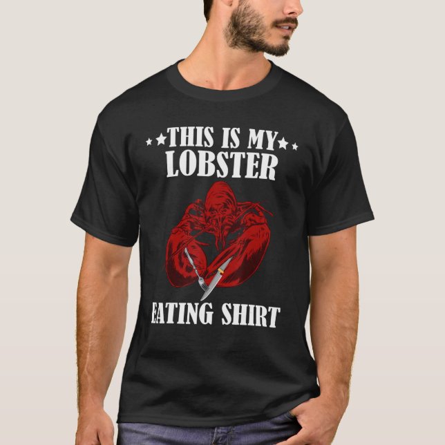 T-shirt Rouge Homard Fourchette De Fruits De Mer Crawfish  (Devant)