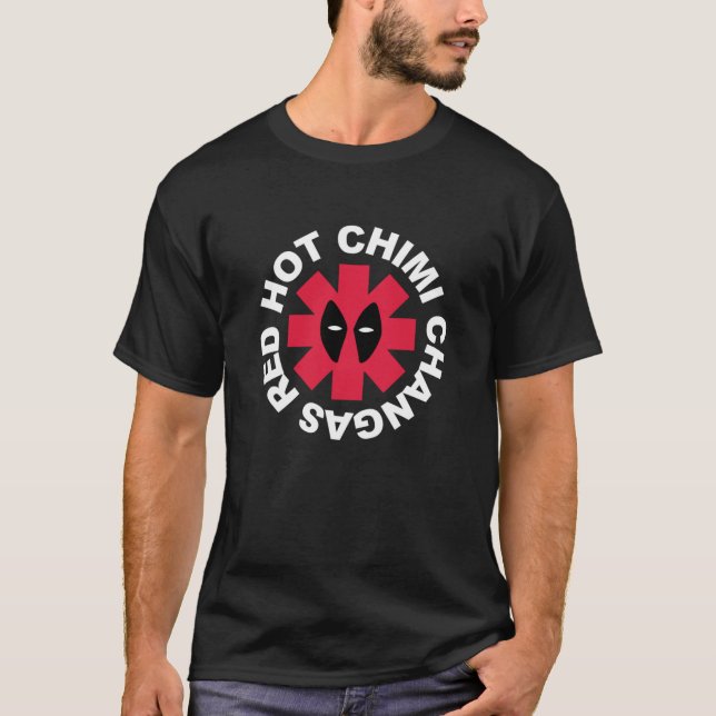 T-shirt Rouge Hot Chimichangas Masque Visage Classique (Devant)