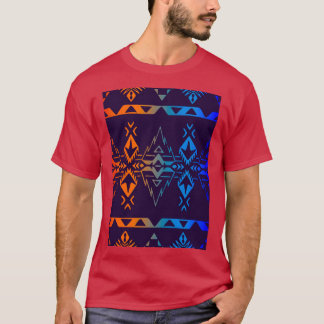 T-shirt Rouge jaune bleu Gradient natif Geo Imprimer V4