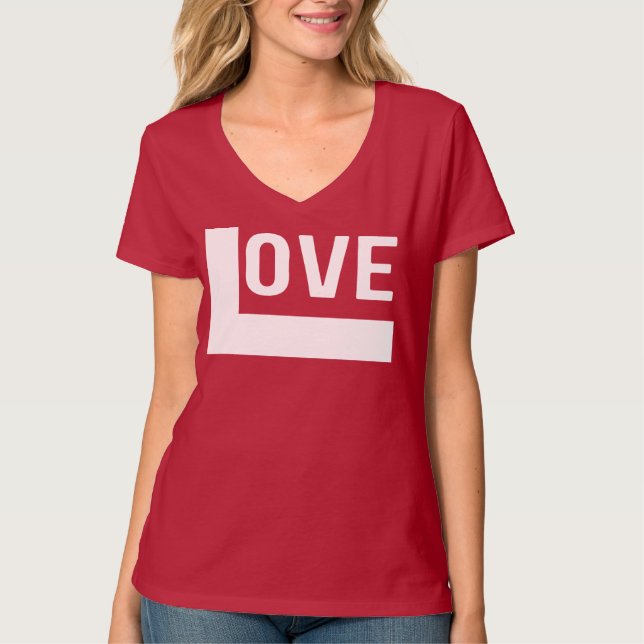 T-shirt rouge Love Statement (Devant)