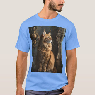 T-shirt Rouge Maine Coon rêveur
