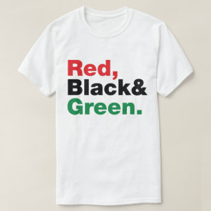 T-shirt Rouge, Noir et Vert.