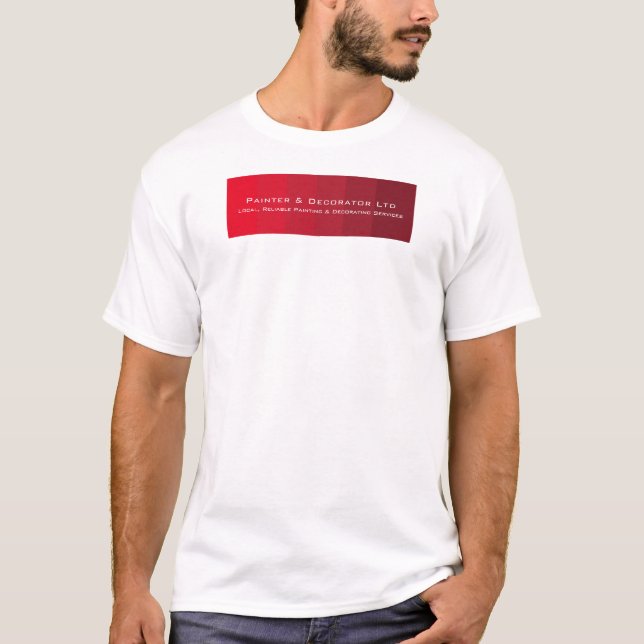 T-shirt Rouge Ombre Grilles, Peintre & Décorateur Advert (Devant)