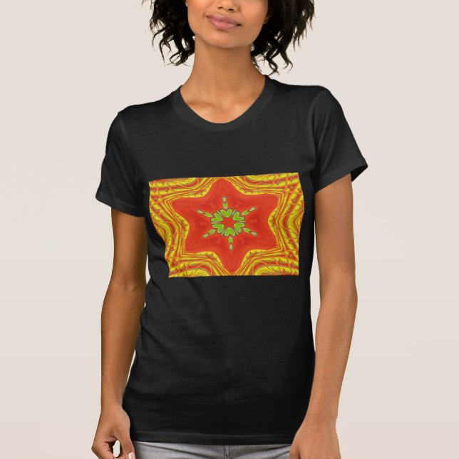 T-shirt Rouge or vert Mandala Art Imprimer (Devant)