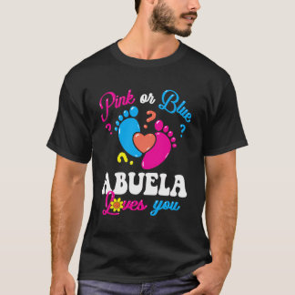 T-shirt Rouge Ou Bleu Abuela Vous Aime Bébé Genre Révélati