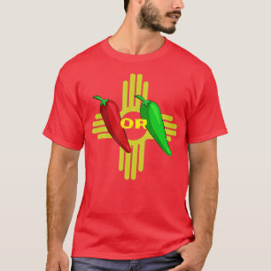 T-shirt Rouge ou vert Chili Hatch Nouveau Mexique Zia 1