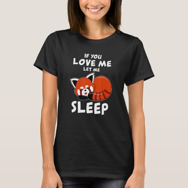 T-shirt Rouge Panda I Sleep Pandabear Pajamas Panda Rouge  (Devant)