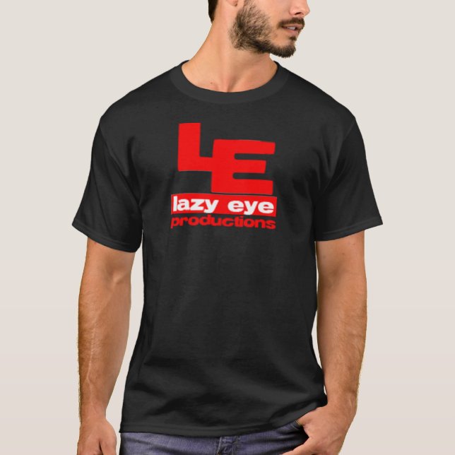 T-shirt Rouge paresseux de logo d'oeil (Devant)