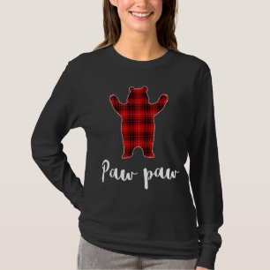 T-shirt Rouge Paw Ours Boeuf Buffet Plaid Famille Noël Pa