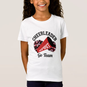 T-shirt rouge personnalisable pom-pom girl