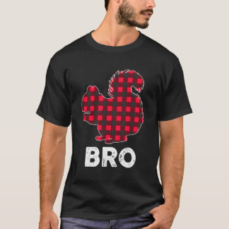T-shirt Rouge Plaid Bro Écureuil de Noël Correspondant Fam