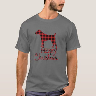 T-shirt Rouge Plaid Fox Terrier Lover Christmas Matching F