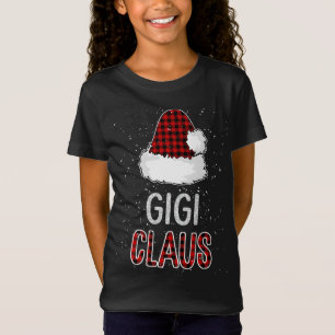 T-Shirt Rouge Plaid Gigi Claus - Matching Family Funny Chr