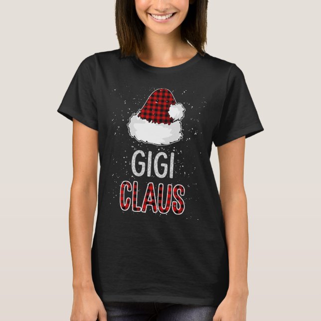 T-shirt Rouge Plaid Gigi Claus - Matching Family Funny Chr (Devant)