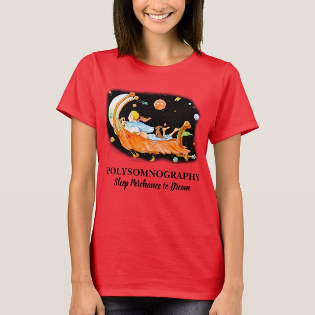 T-shirt rouge POLYSOMNOGRAPHIE LABORATOIRE (Devant)