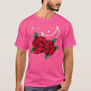 T-shirt Rouge Rose nuit SkyGardener Botaniste Fleurs Rose6
