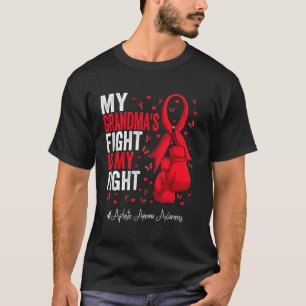 T-shirt Rouge Ruban Grand-mère Aplastique Anémie