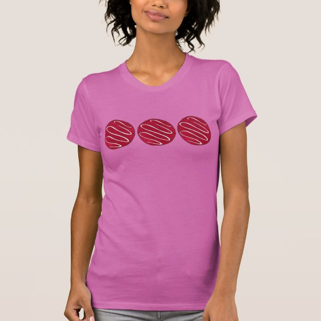 T-shirt Rouge Velours Cuisine Crème Fromage Frosting Baker (Devant)