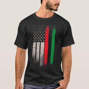 T-shirt Rouge Vert Noir Histoire Américaine Africaine Drap