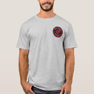 T-shirt rouge w/logo d'arts martiaux de dragon sur