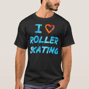 T-shirt Rouges et Bleus I Love Roller Patinage