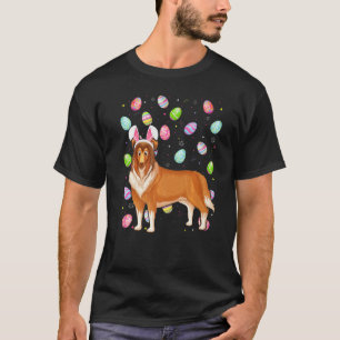 T-shirt Rough Collie Chien Oeuf de Pâques Rough Collie Pâq
