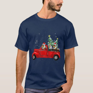 T-shirt Rough Collie Dog Driving Xmas Truck Christmas Tree