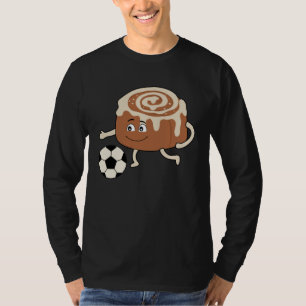 T-shirt Roulé à la cannelle jouant au football Illustratio
