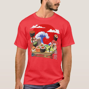 T-shirt Roulé de sushi kawaii Nourriture japonaise Anime M