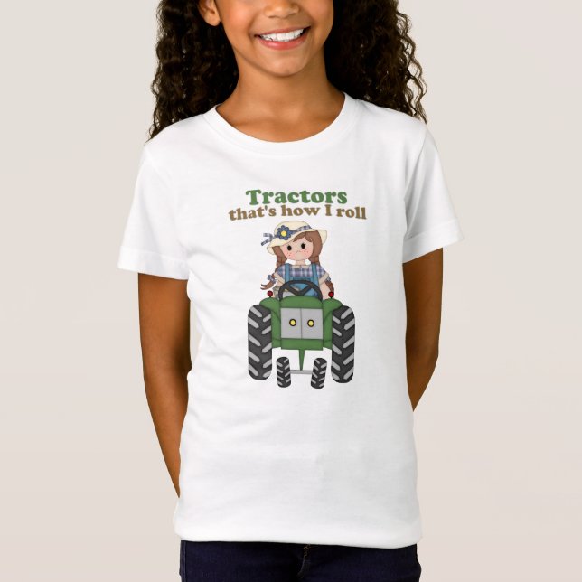 T-Shirt Rouleau de tracteur fille (Devant)