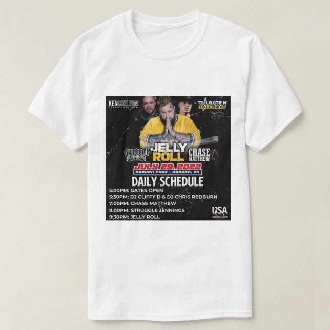 T-shirt rouleau quotidien de gelée (Design devant)