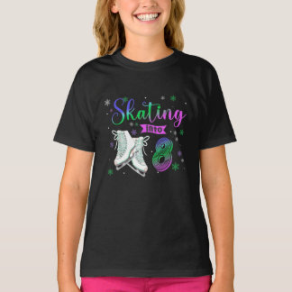 T-shirt Roulement de patinage sur glace 8e fête d'annivers