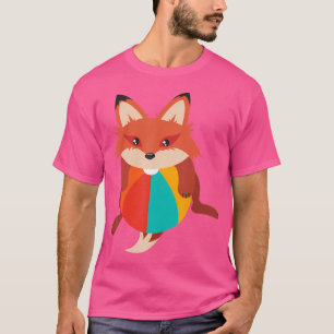 T-shirt Roulement De Renard Mou Animal Avec Une Forêt De B