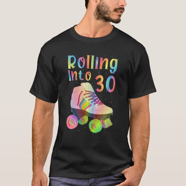 T-shirt Roulement En 30 Cool 30E Anniversaire Roller Patin (Devant)