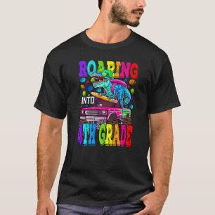 T-shirt Roulement en 4e année Monster Truck Dinosaur Garço