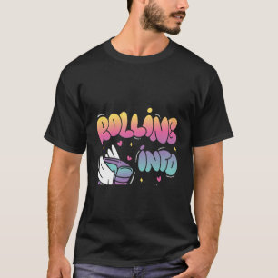 T-shirt Roulement En 8 Backprint Roller Patinage Anniversa