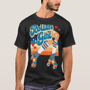 T-shirt Roulement Vintage Rétro Patins à rouleaux W Coeurs