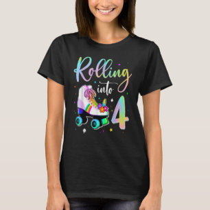 T-shirt Rouler Dans 4 Ans Anniversaire Mignonne Patinage G