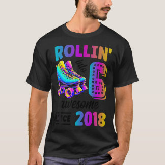 T-shirt Rouler Dans 6 Ans Patins 6E Cadeaux Anniversaires