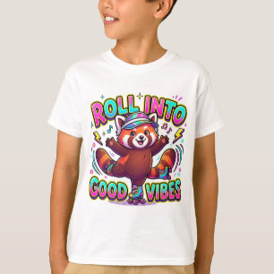 T-shirt Rouler Dans De Belles Vibrations Panda Rou